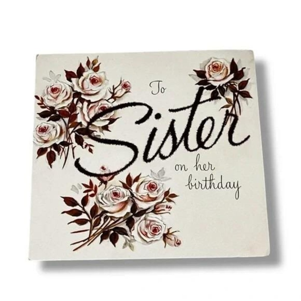 Hallmark To Sister on Her Birthday Vintage Greeting Card DBX